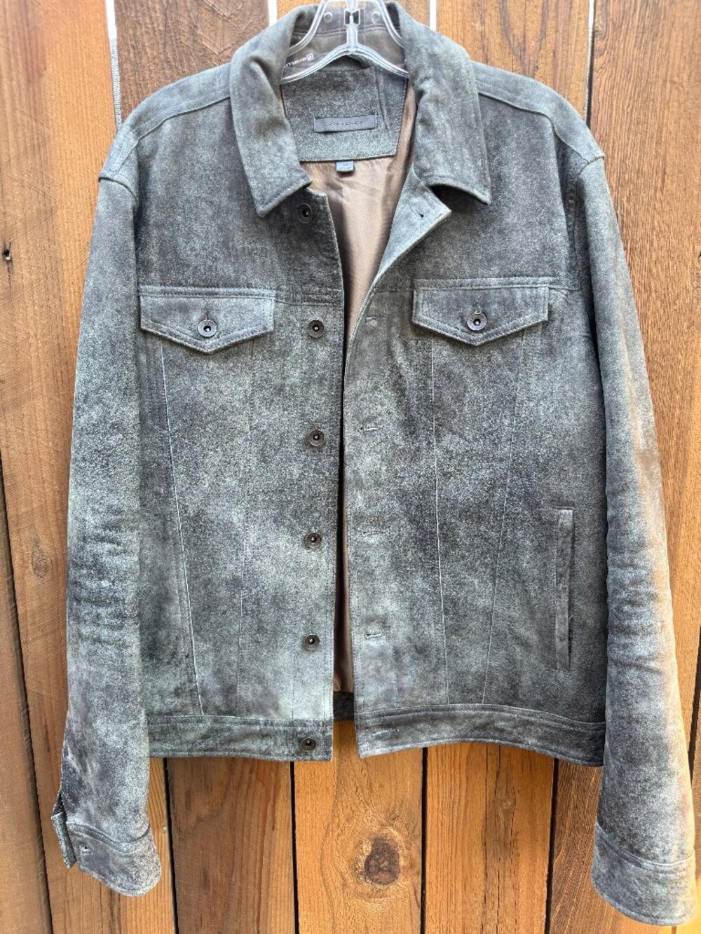 John Varvatos Leather Trucker Jacket